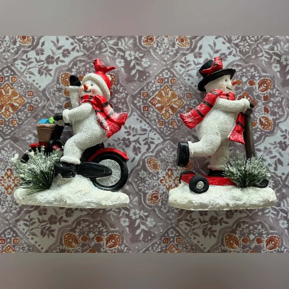 iStatue Snowmen on Bike Christmas Collection Figurines New in Original Package